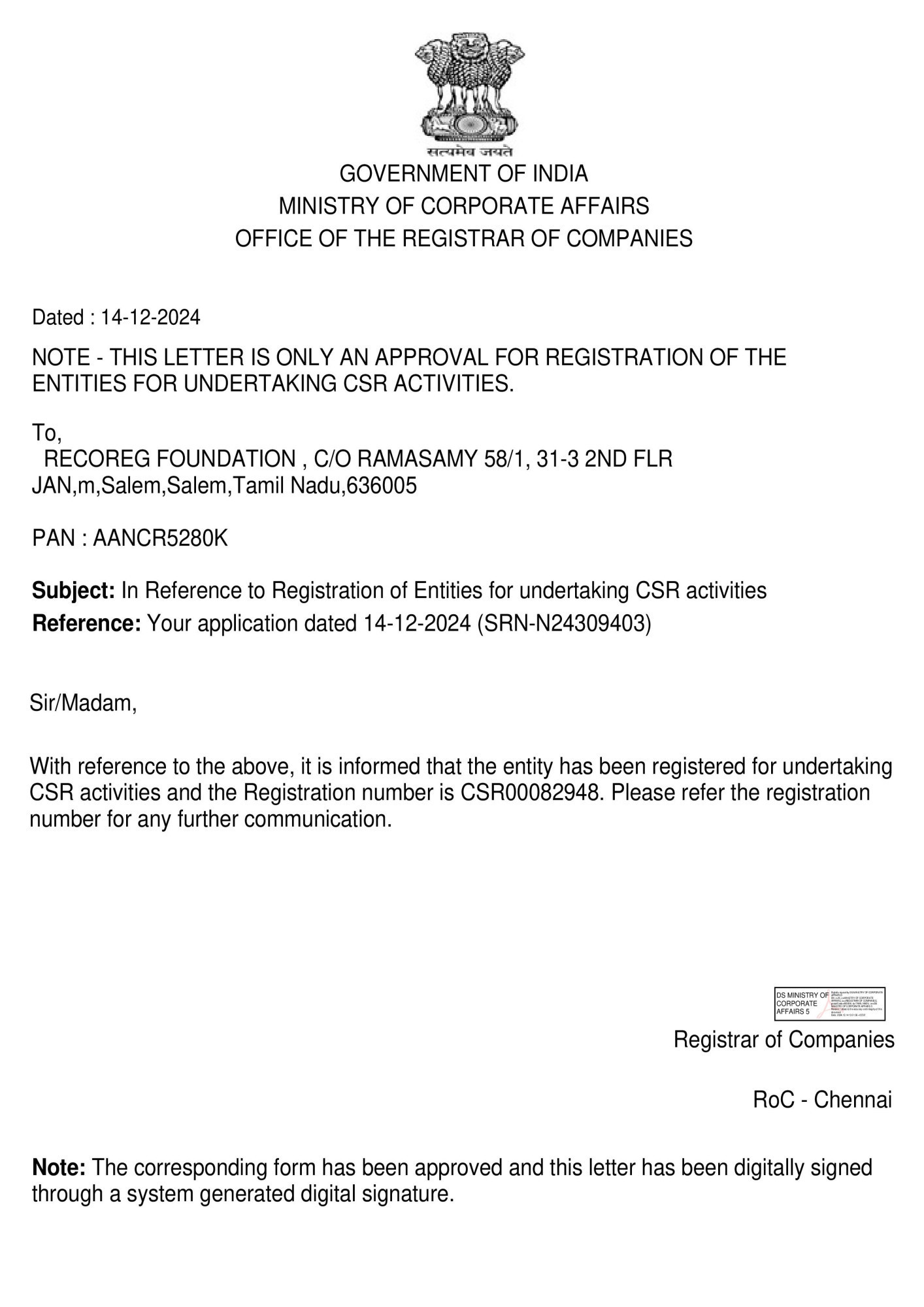 CSR Certificate